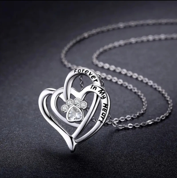Forever In My Heart Double Heart Necklace - Picture 2 of 4